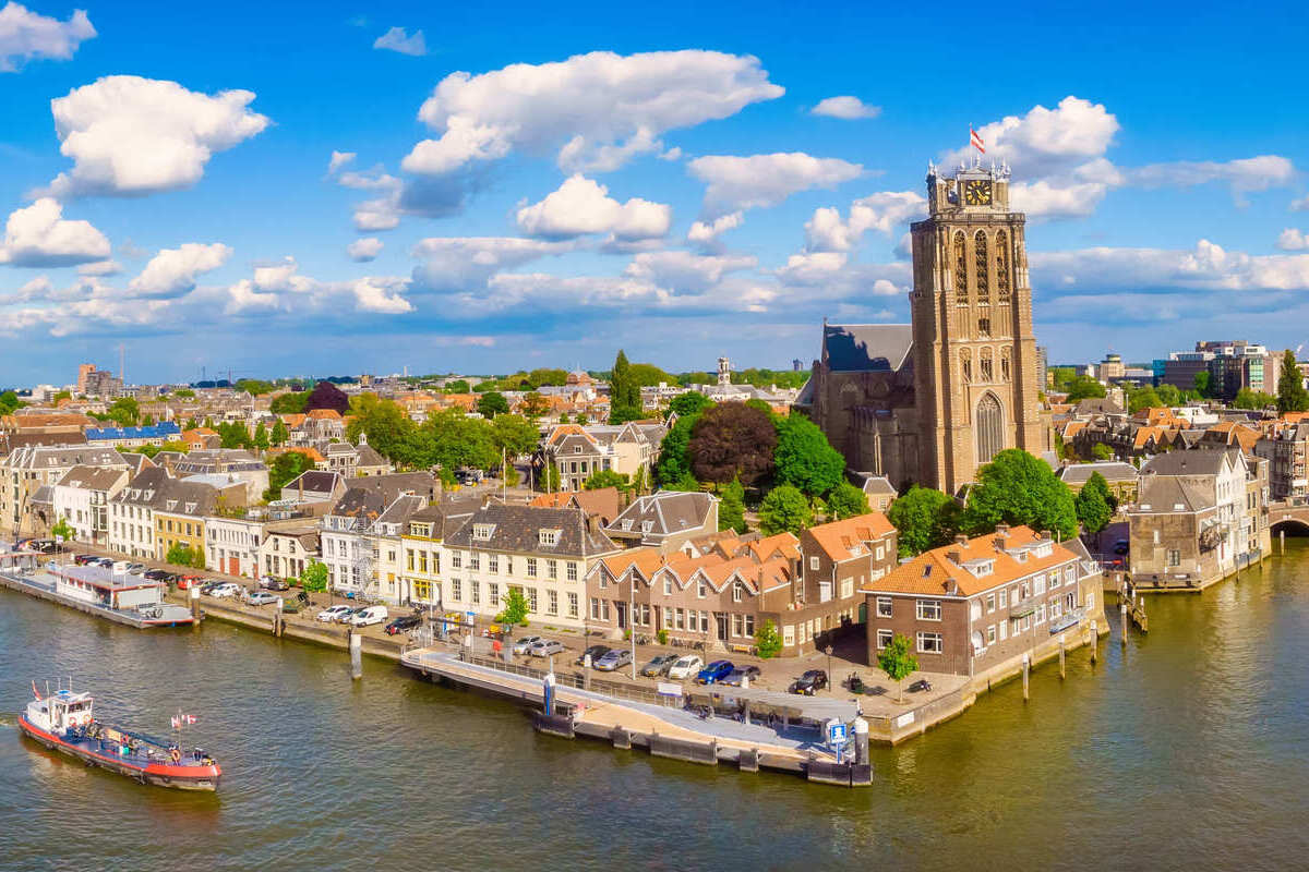 Aerial View Of Dordrecht, Netherlands, Northern Europe