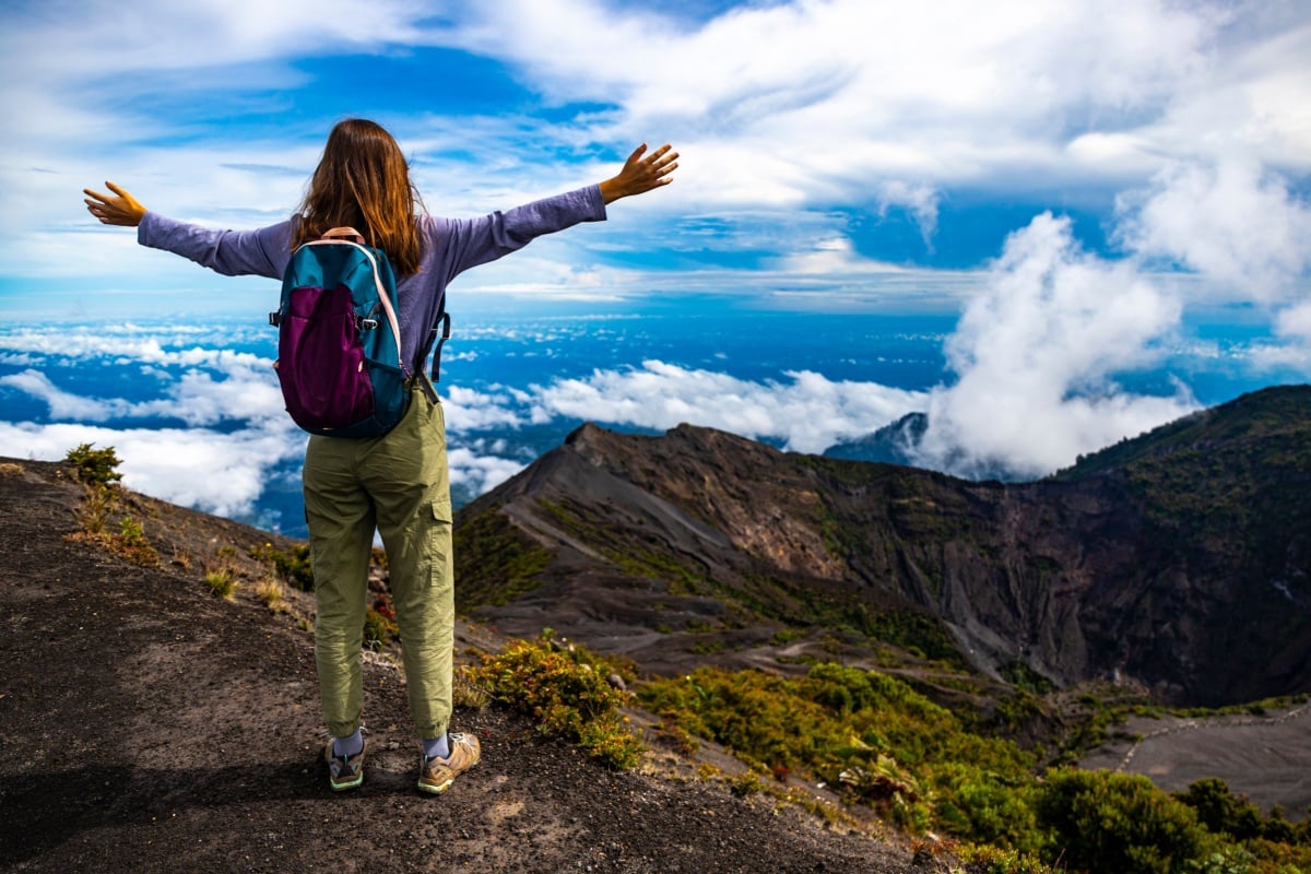 Female traveler with backpack in Costa Rica